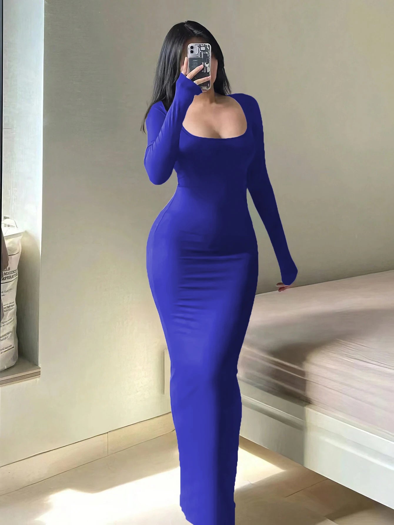 Long Sleeve Bodycon Midi Dress
