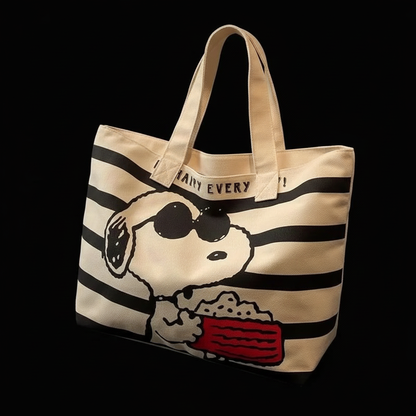 Disney Snoopy Cute Cartoon Large Capacity Canvas Bag for Female Students To Hold Books Tote Mommy Bag