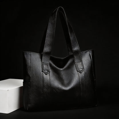 Vintage Large Capacity Tote Bag, Retro Vegan Shoulder Bag, Women's Casual Handbag For Commute