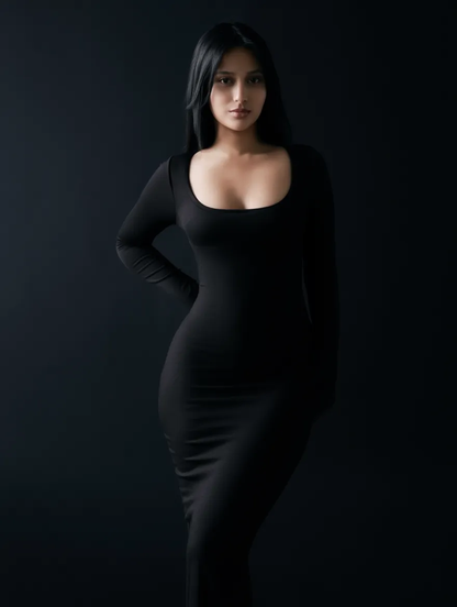 Long Sleeve Bodycon Midi Dress