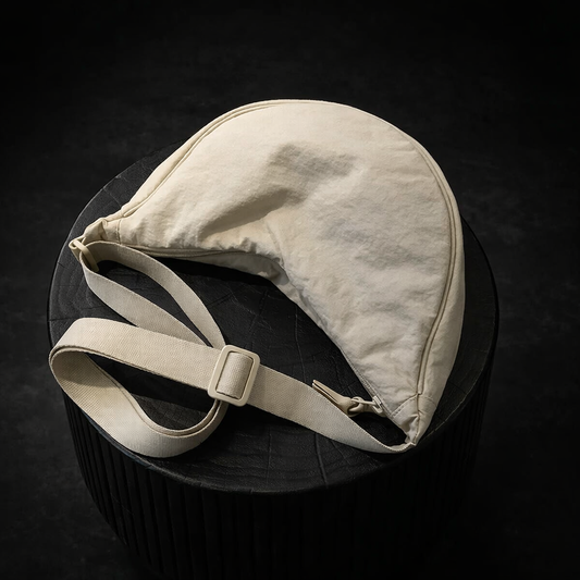 Men and Women Solid Color Chest Bag for Large Capacity Travel Crossbody Female Half Moon Bag Daily Cotton Filled Shoulder Bag