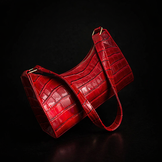 Fashion PU Leather Bags for Women Alligator Pattern Armpit Handbag Female Small Underarm Messenger Bag Purse