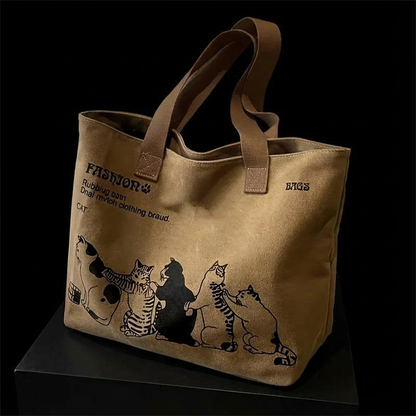 Women's Fashionable Canvas Tote Bag Spacious Durable Shoulder Bag with Zipper Closure Classic Design for Work