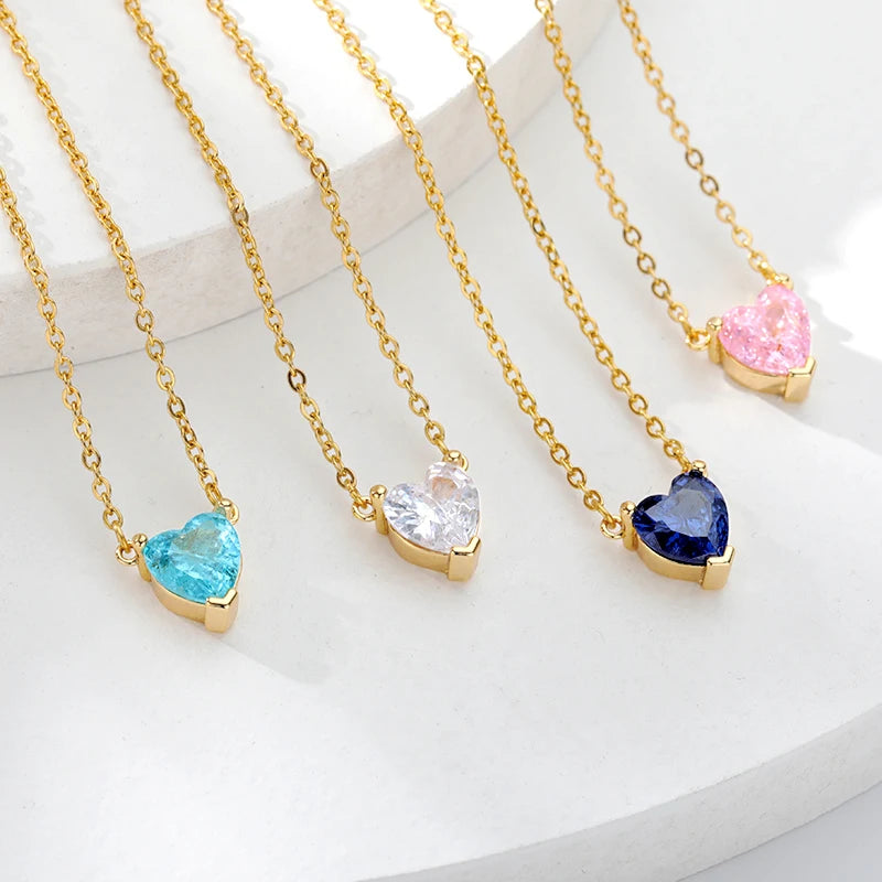 Gold Plated Heart Pendant Necklace for Women