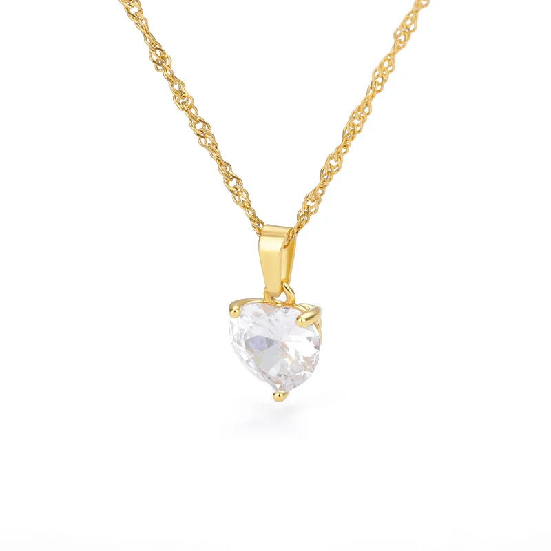 Gold Plated Heart Pendant Necklace for Women