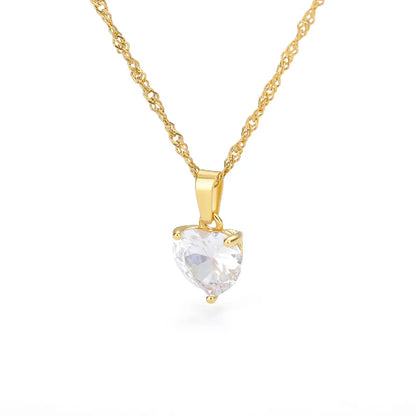 Gold Plated Heart Pendant Necklace for Women