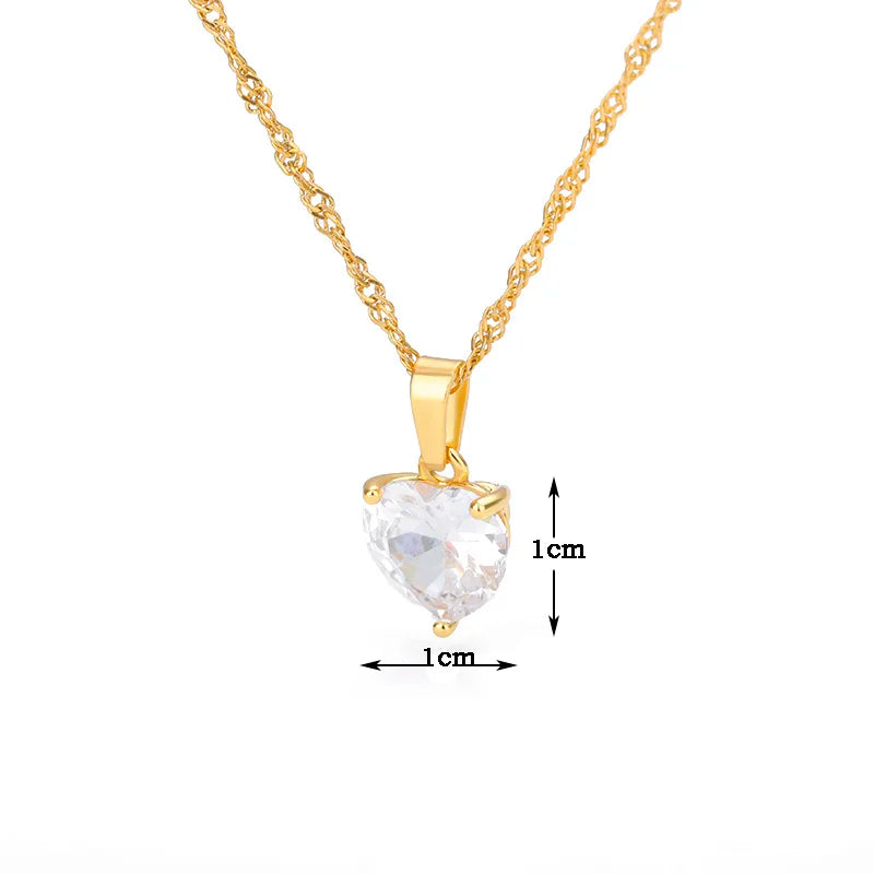 Gold Plated Heart Pendant Necklace for Women