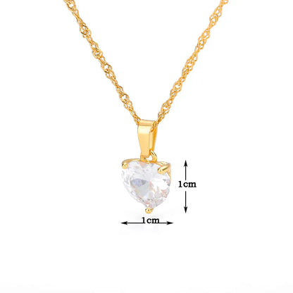 Gold Plated Heart Pendant Necklace for Women