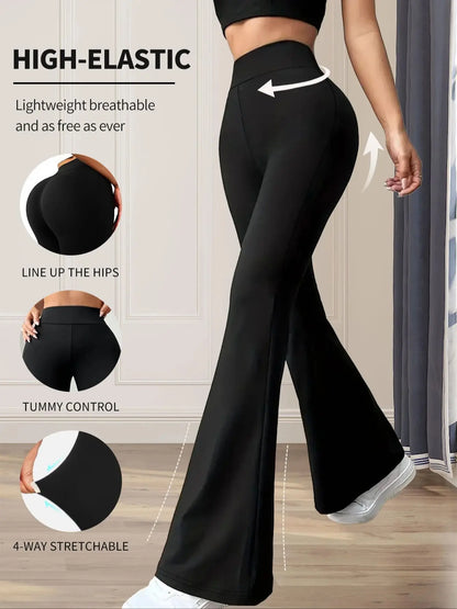 High Waist Flared Slim Fit Pants