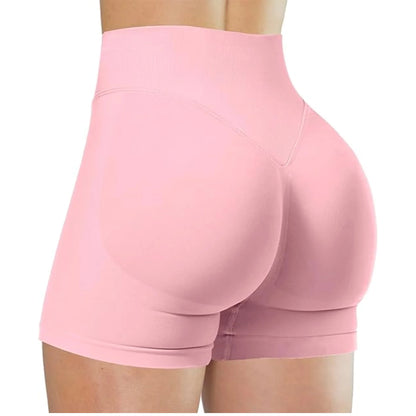 High Waist Solid Yoga Shorts