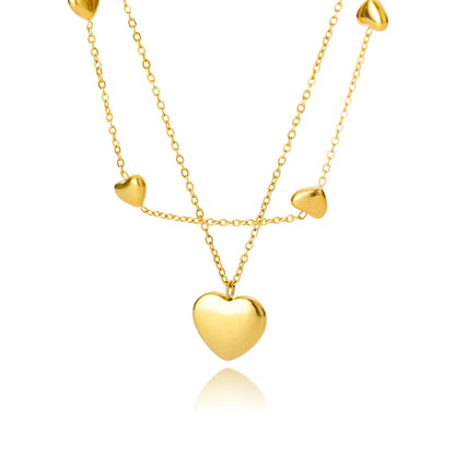 Gold Plated Heart Pendant Necklace for Women