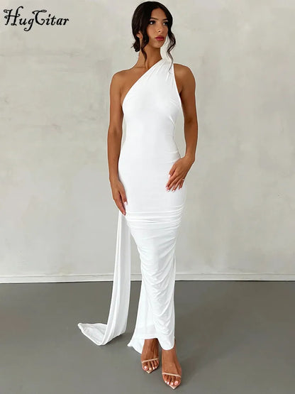 One Shoulder Backless Maxi Dress