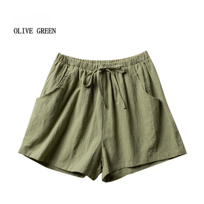 High Waist Casual Linen Shorts