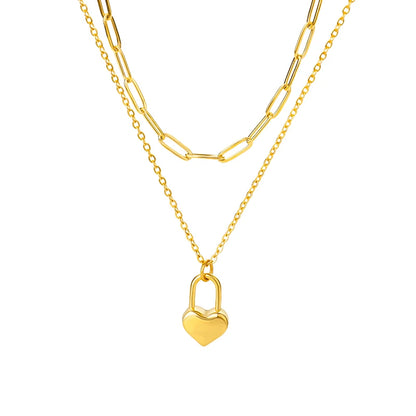 Gold Plated Heart Pendant Necklace for Women