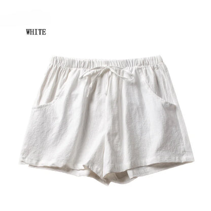 High Waist Casual Linen Shorts