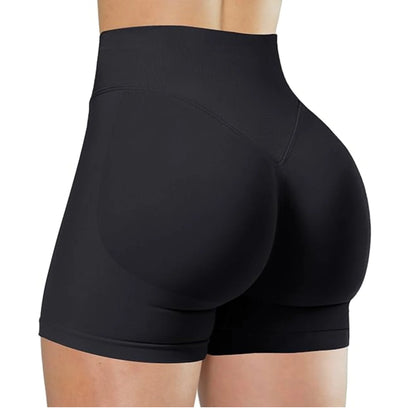 High Waist Solid Yoga Shorts