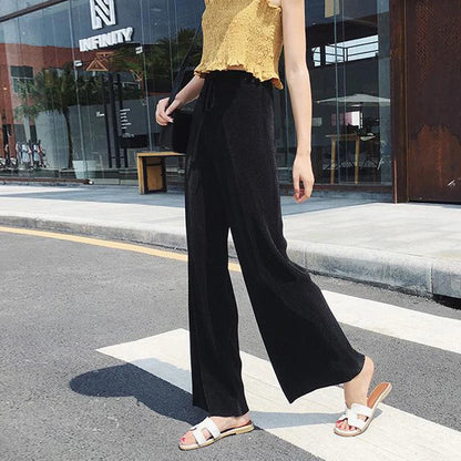 Wide Leg Ice Silk Casual Pants