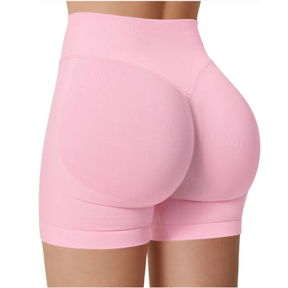 High Waist Solid Yoga Shorts