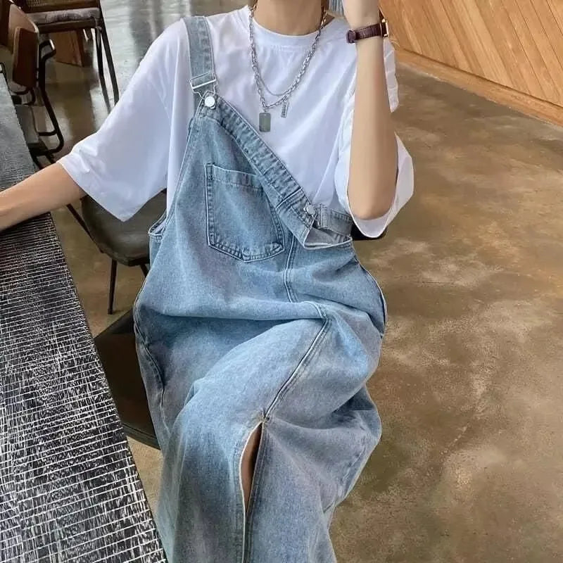 Sleeveless Denim Overall Dress