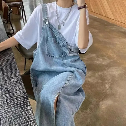Sleeveless Denim Overall Dress