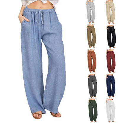 Loose Cotton Hemp Casual Pants