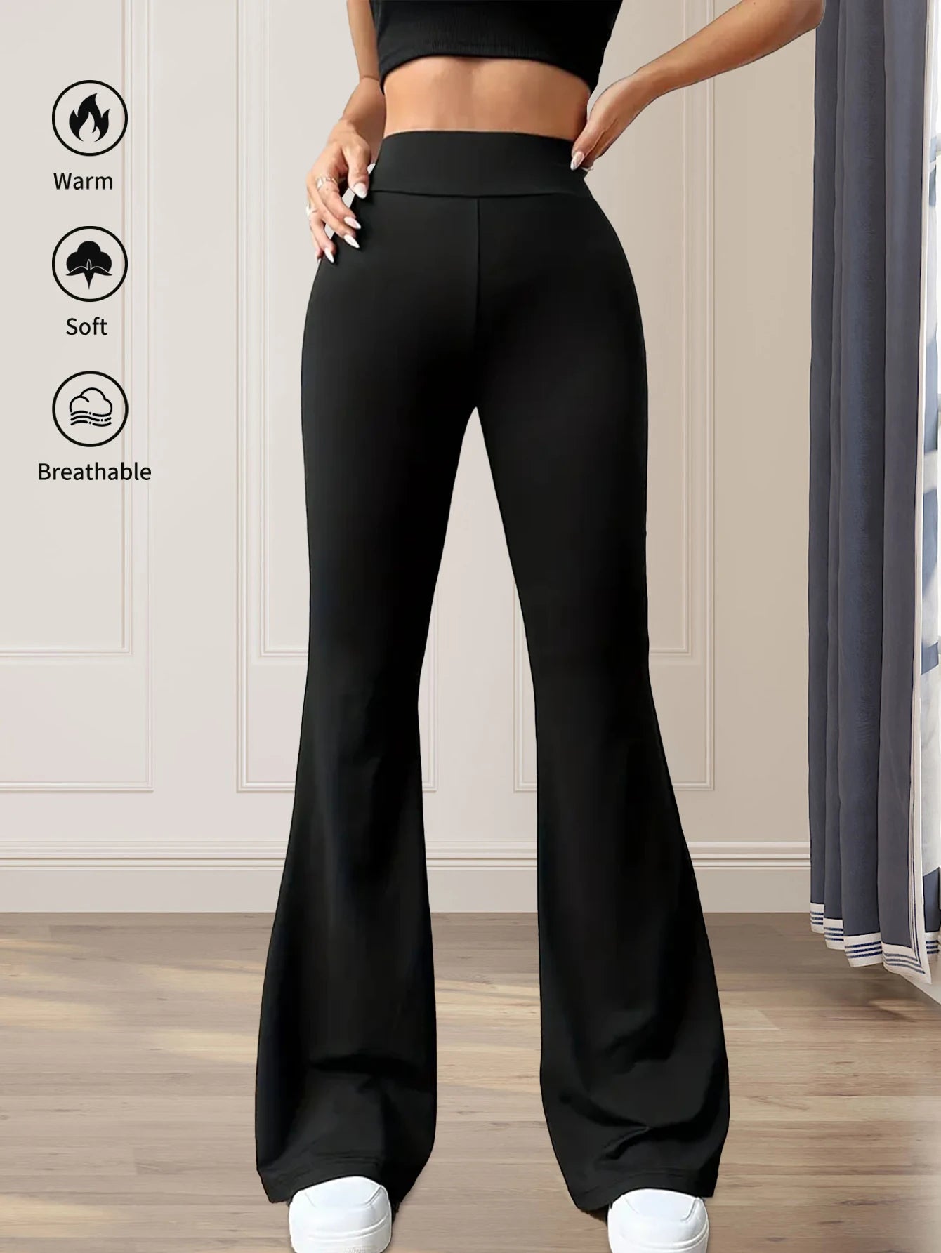 High Waist Flared Slim Fit Pants