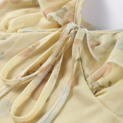 Floral Backless Sling Maxi Dress