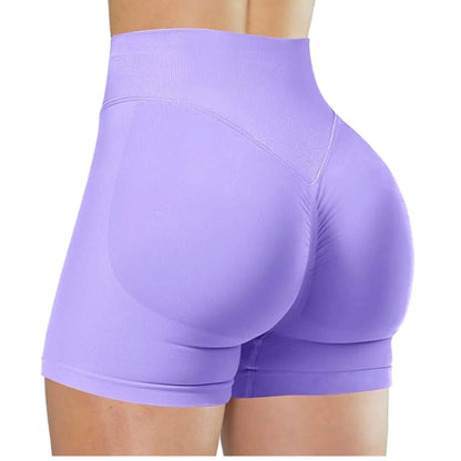 High Waist Solid Yoga Shorts