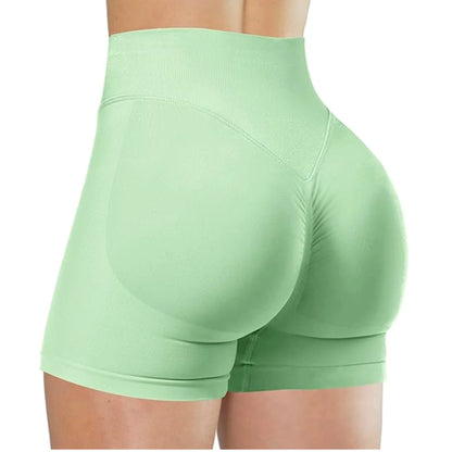 High Waist Solid Yoga Shorts