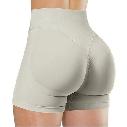 High Waist Solid Yoga Shorts