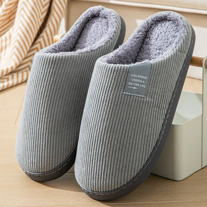 Women's Thick-Soled Soft-Soled Household Slippers Household Plush Slippers Non-Slip Warm Slippers Indoor Winter