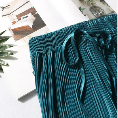 Wide Leg Ice Silk Casual Pants