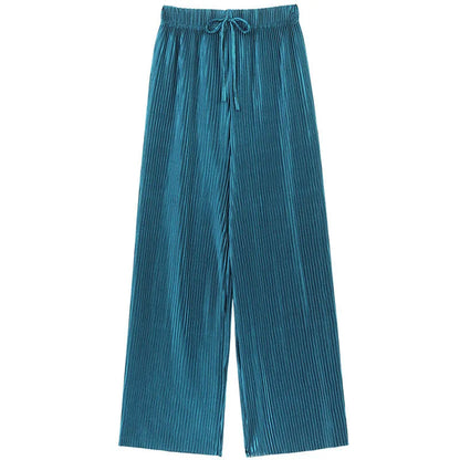 Wide Leg Ice Silk Casual Pants