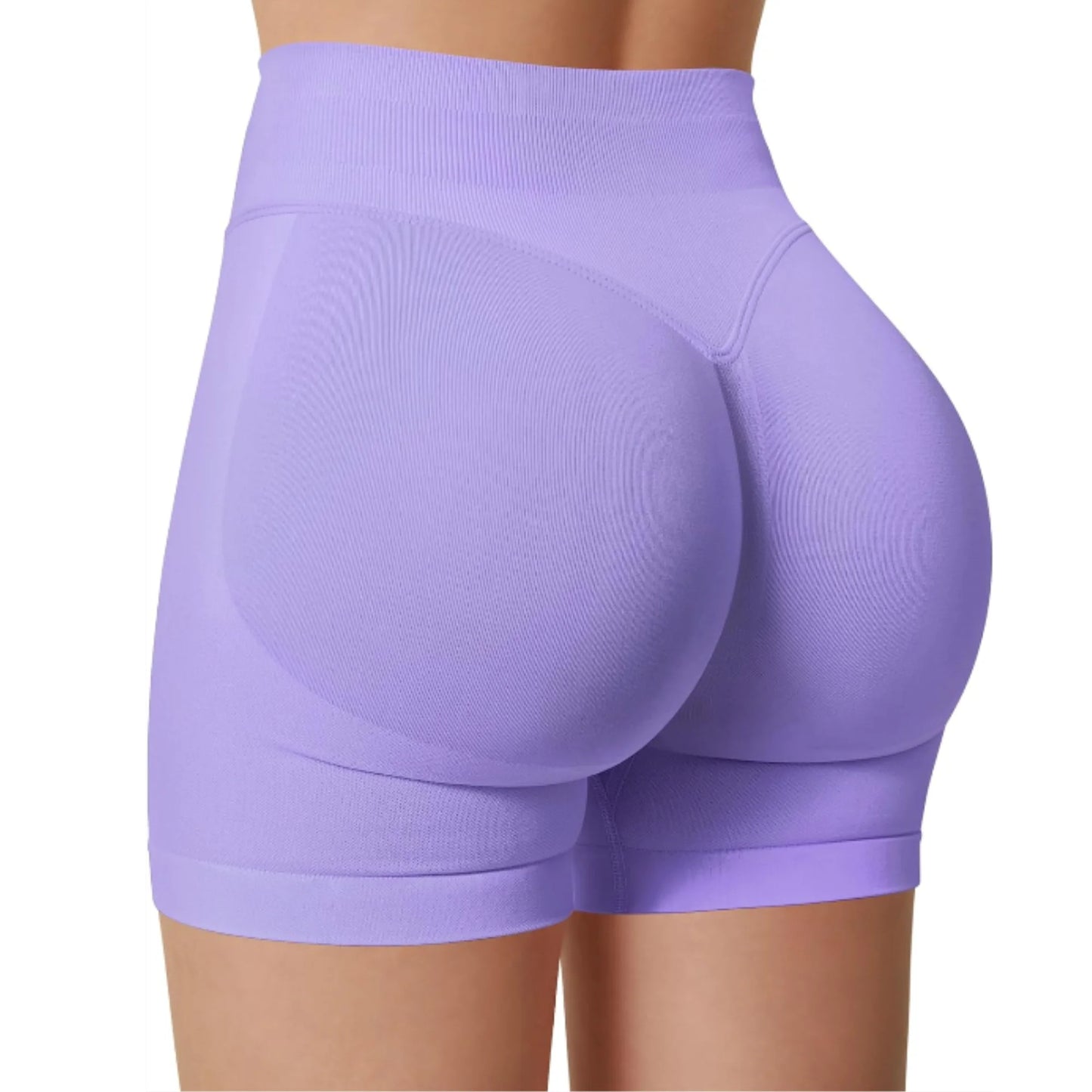 High Waist Solid Yoga Shorts