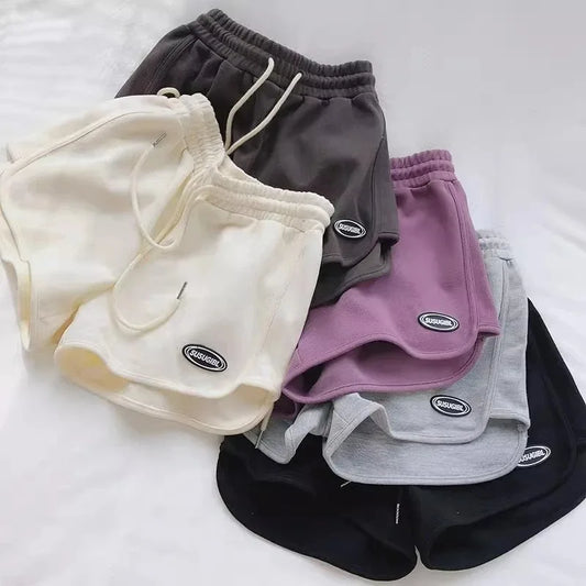 High Waist Drawstring Sports Shorts