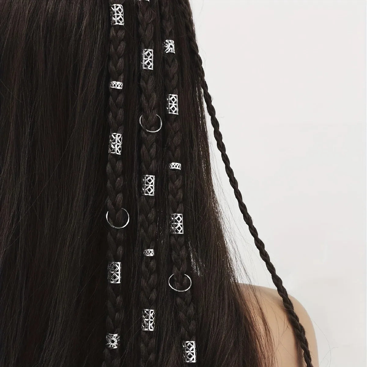 80pcs Dreadlock Hair Beads - Stylish Alloy Hair Accessories Loc Hair Jewelry for Braids for Girls and Women