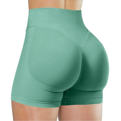 High Waist Solid Yoga Shorts