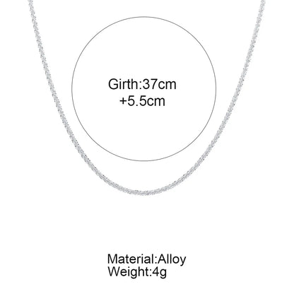 Fashion Simple Sparkling Necklace For Women Silver Color Clavicle Chain Choker Necklace Female Korean Wedding Party Jewelry Gift