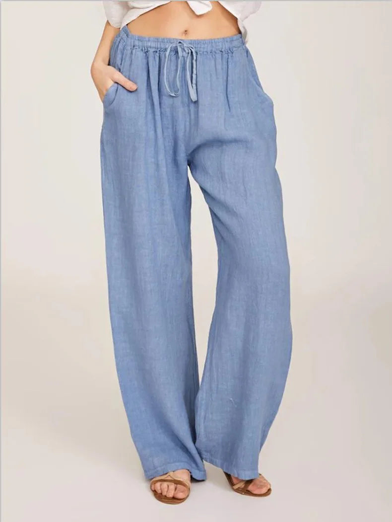 Loose Cotton Hemp Casual Pants