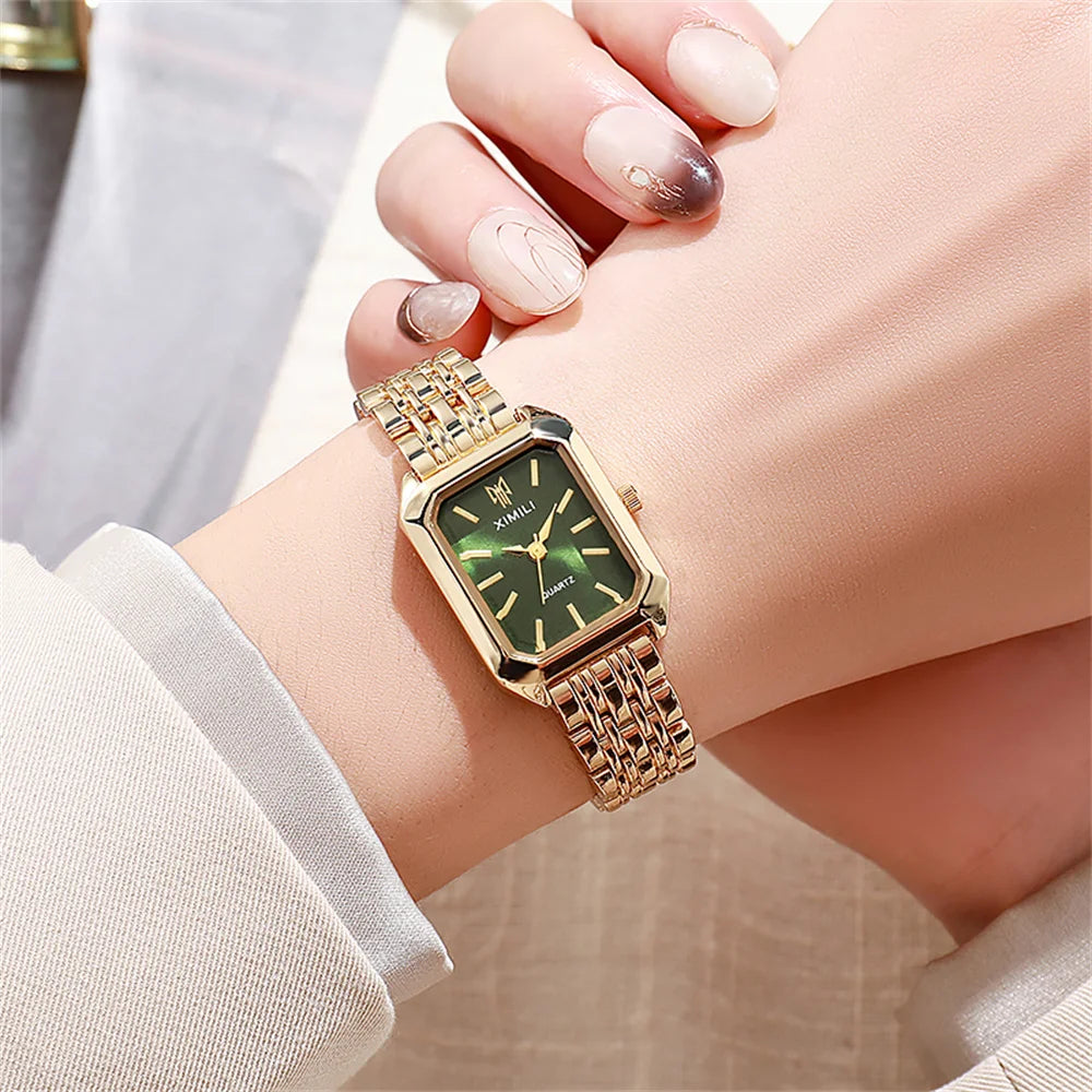Hot Selling 2025 Fashion Women's Minimalist Square Quartz Watch Casual Sports Orange Silicone Women Gift Clock Watches
