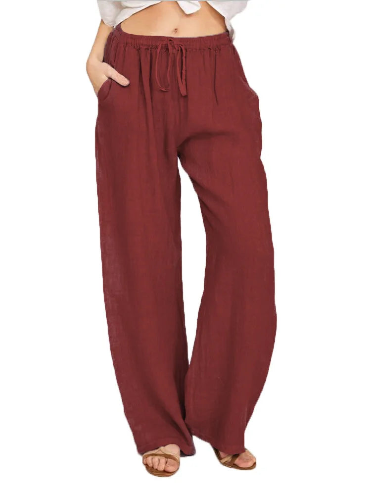 Loose Cotton Hemp Casual Pants