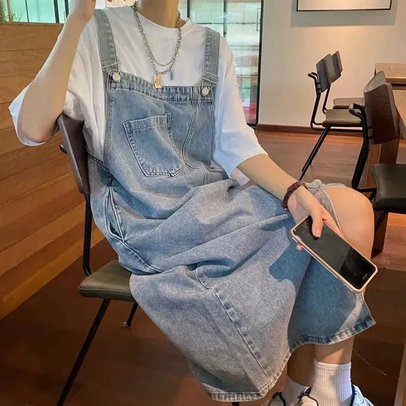 Sleeveless Denim Overall Dress
