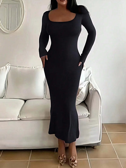 Long Sleeve Bodycon Midi Dress
