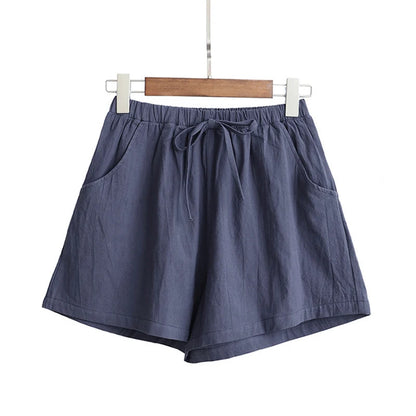 High Waist Casual Linen Shorts