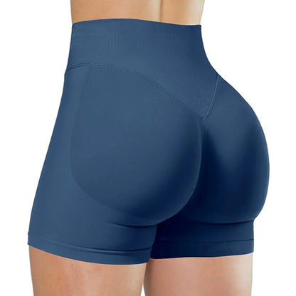 High Waist Solid Yoga Shorts