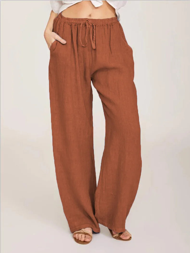 Loose Cotton Hemp Casual Pants