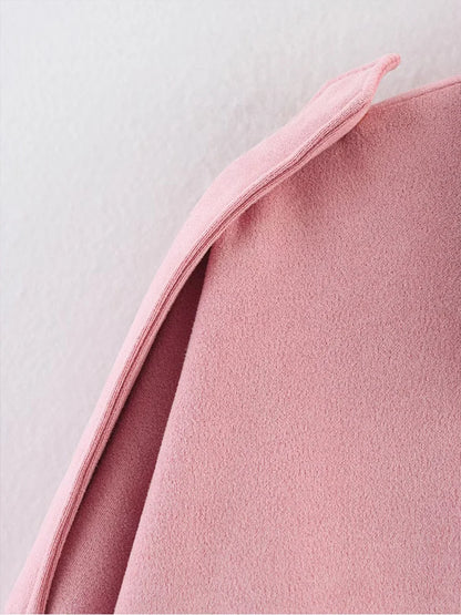 TFMLN Women Suede Bomber Jacket Spring New Fashion Long Sleeve Zipper Oversize Solid Bomber Coat Chic Lady 2025 Streetwear