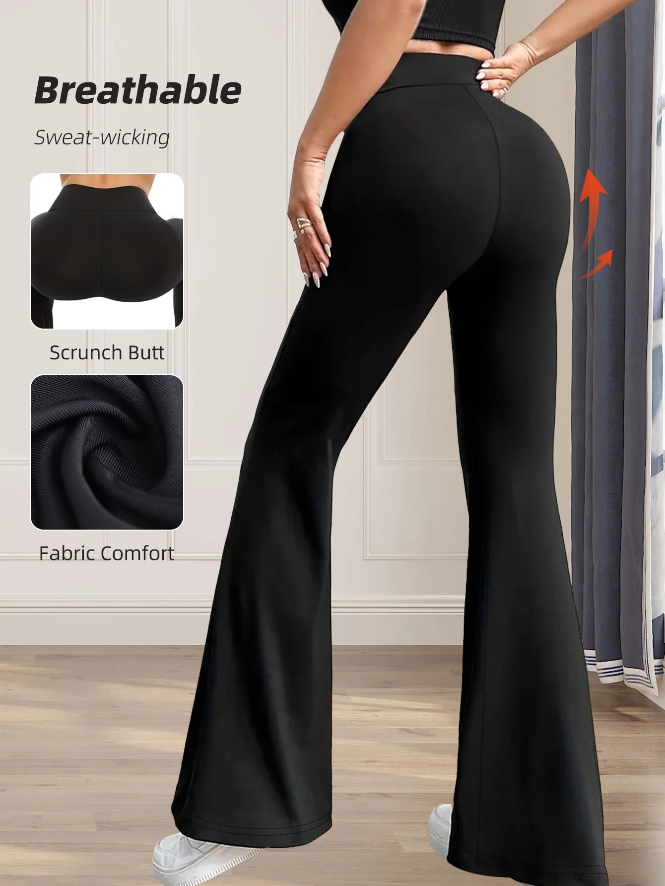 High Waist Flared Slim Fit Pants