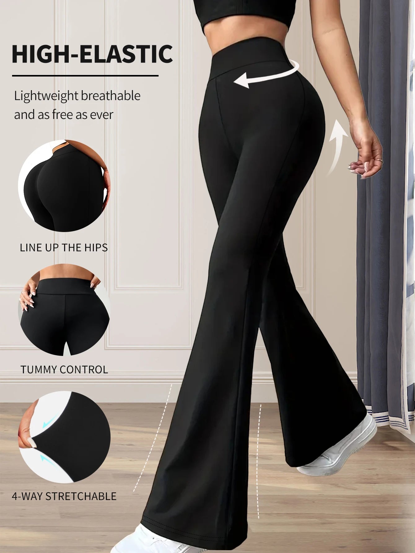 High Waist Flared Slim Fit Pants