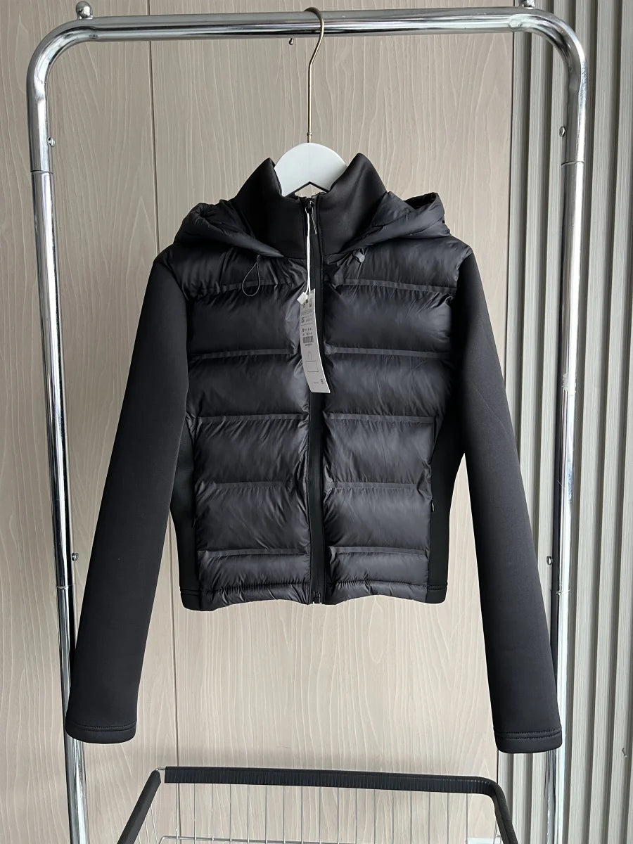 2025 Winter New Arrival  Women's Lightweight Warm Down Jacket with Long Sleeves and Zippered Hooded Sports Coat 4391742